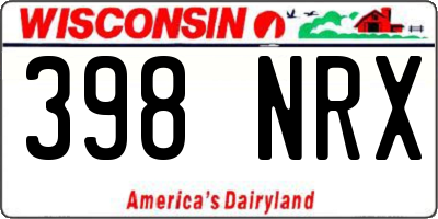 WI license plate 398NRX