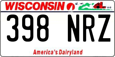 WI license plate 398NRZ