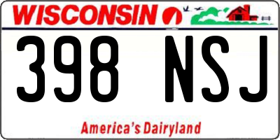 WI license plate 398NSJ