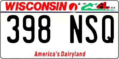 WI license plate 398NSQ