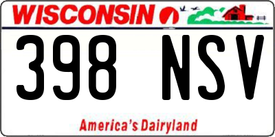 WI license plate 398NSV