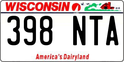 WI license plate 398NTA