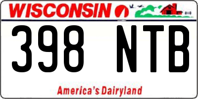 WI license plate 398NTB