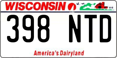 WI license plate 398NTD
