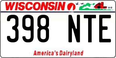 WI license plate 398NTE