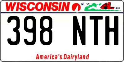 WI license plate 398NTH