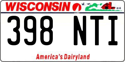 WI license plate 398NTI