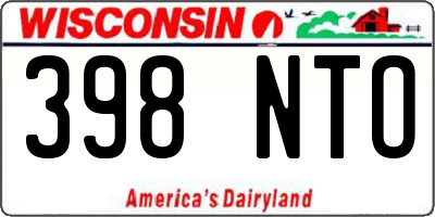 WI license plate 398NTO