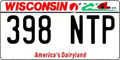 WI license plate 398NTP