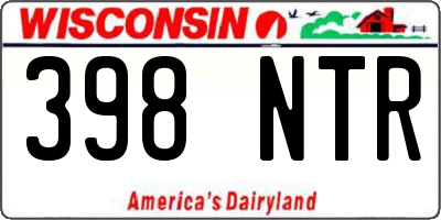 WI license plate 398NTR