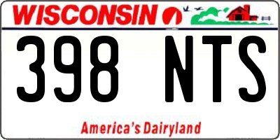 WI license plate 398NTS