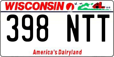 WI license plate 398NTT