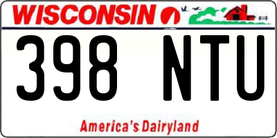 WI license plate 398NTU