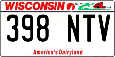 WI license plate 398NTV