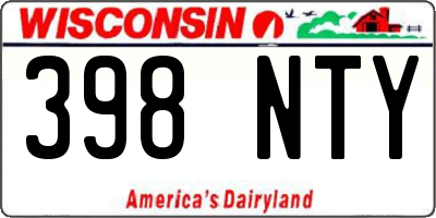 WI license plate 398NTY