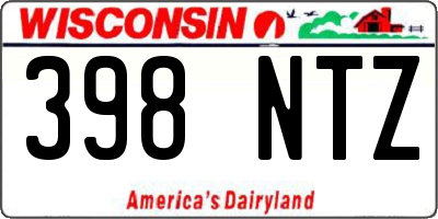 WI license plate 398NTZ