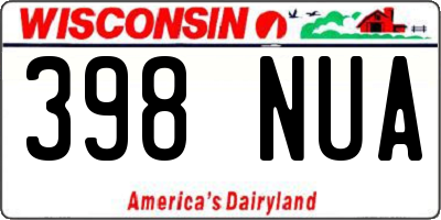 WI license plate 398NUA