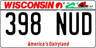 WI license plate 398NUD