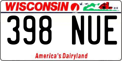 WI license plate 398NUE