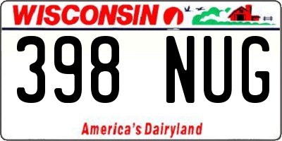 WI license plate 398NUG