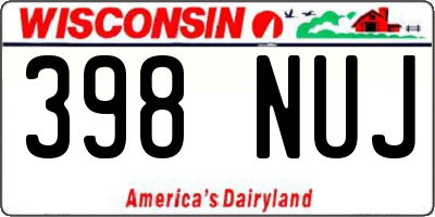 WI license plate 398NUJ