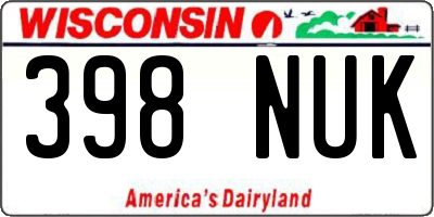 WI license plate 398NUK