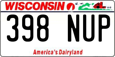 WI license plate 398NUP