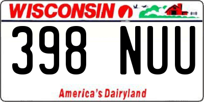 WI license plate 398NUU