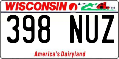 WI license plate 398NUZ