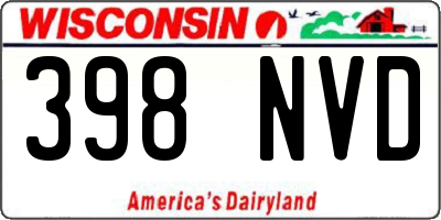 WI license plate 398NVD