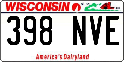 WI license plate 398NVE
