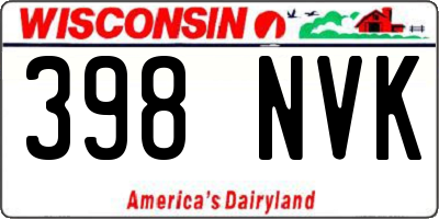 WI license plate 398NVK