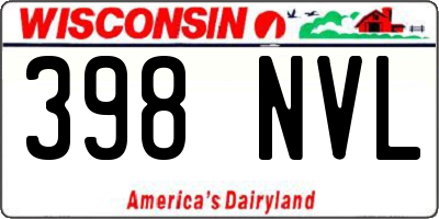 WI license plate 398NVL