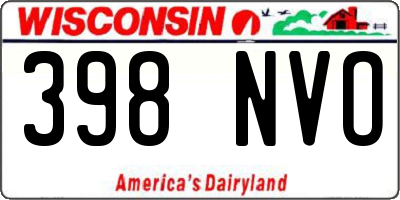 WI license plate 398NVO