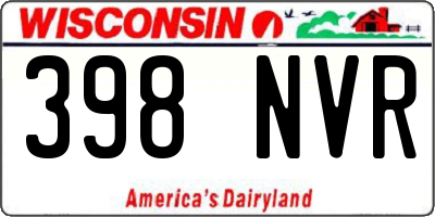 WI license plate 398NVR