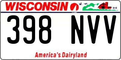 WI license plate 398NVV