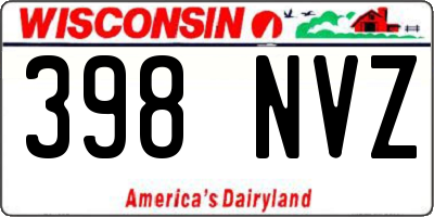 WI license plate 398NVZ