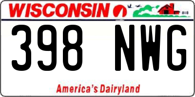 WI license plate 398NWG