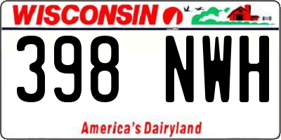 WI license plate 398NWH