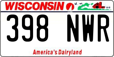 WI license plate 398NWR