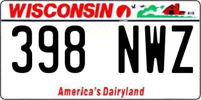 WI license plate 398NWZ