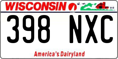 WI license plate 398NXC