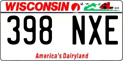 WI license plate 398NXE