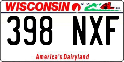 WI license plate 398NXF