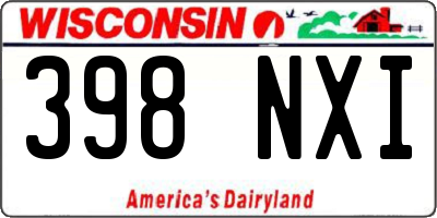 WI license plate 398NXI