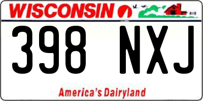 WI license plate 398NXJ