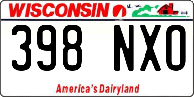 WI license plate 398NXO