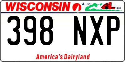 WI license plate 398NXP