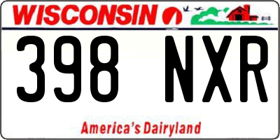 WI license plate 398NXR