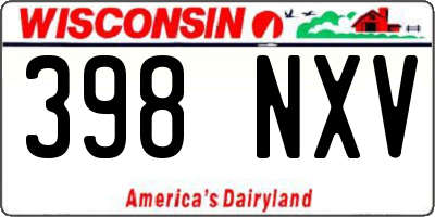 WI license plate 398NXV